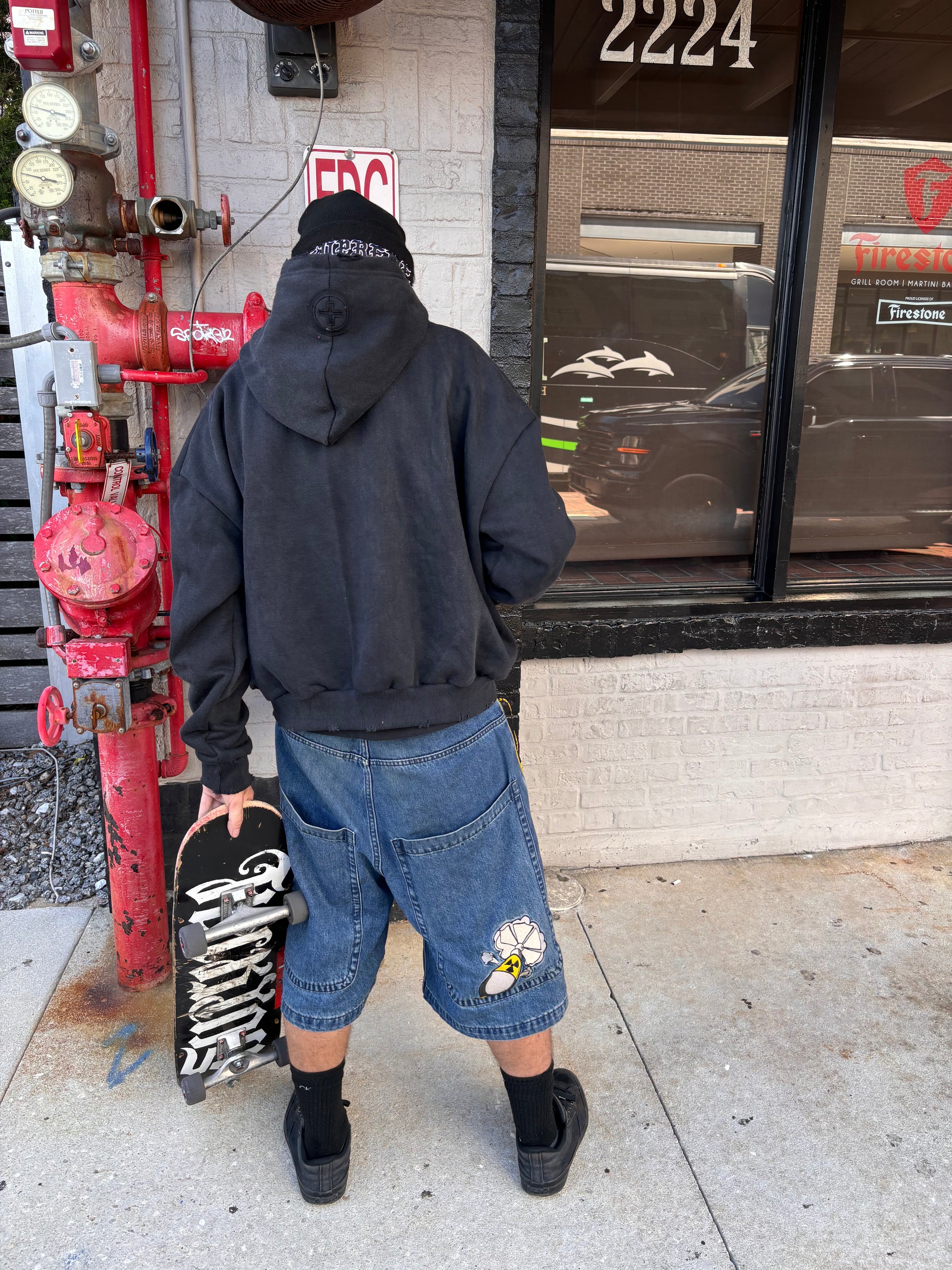BLACK “DIE SOBER” ZIPUP HOODIE