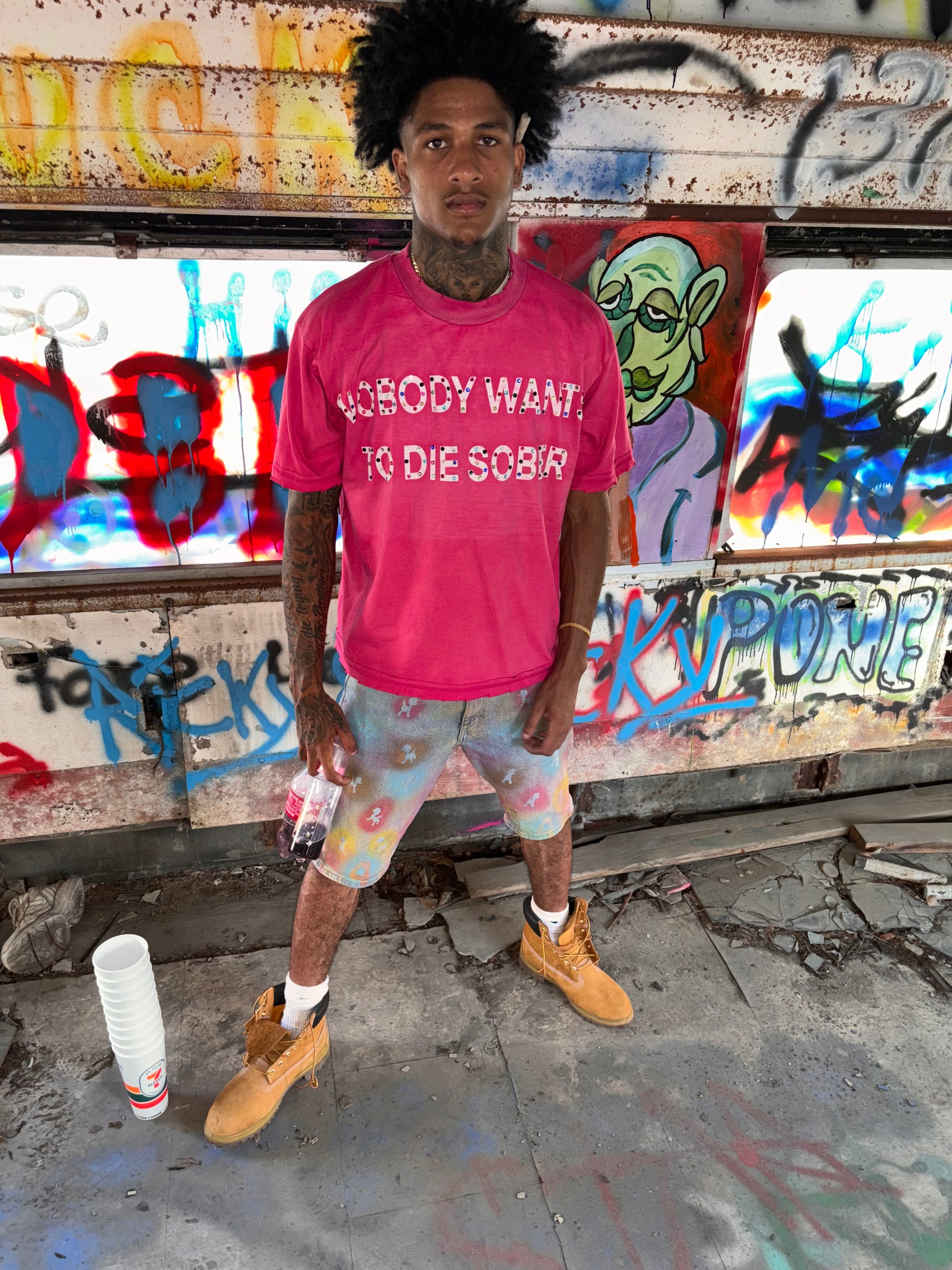 PINK STONED *DIESOBER* TSHIRT