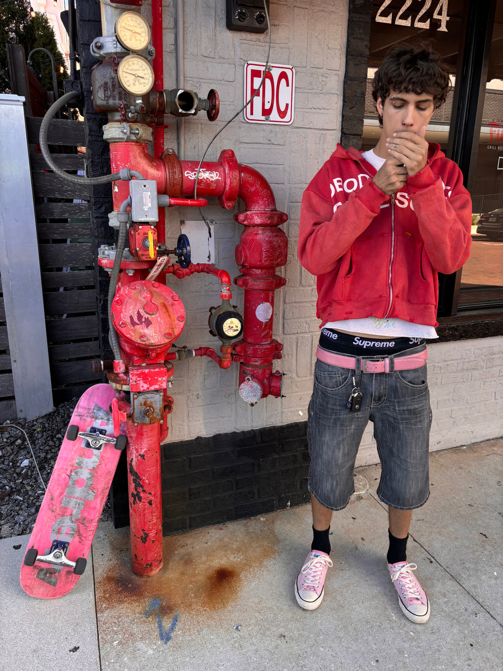 RED “DIE SOBER” ZIPUP HOODIE