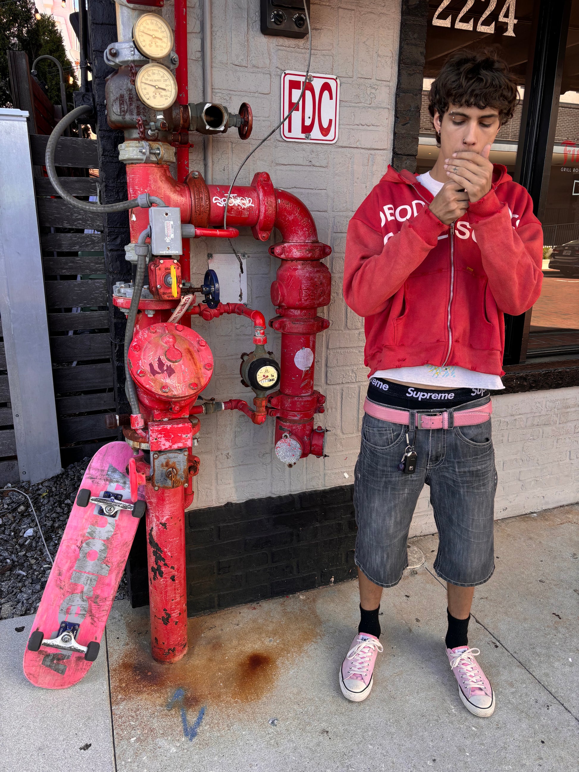 RED “DIE SOBER” ZIPUP HOODIE