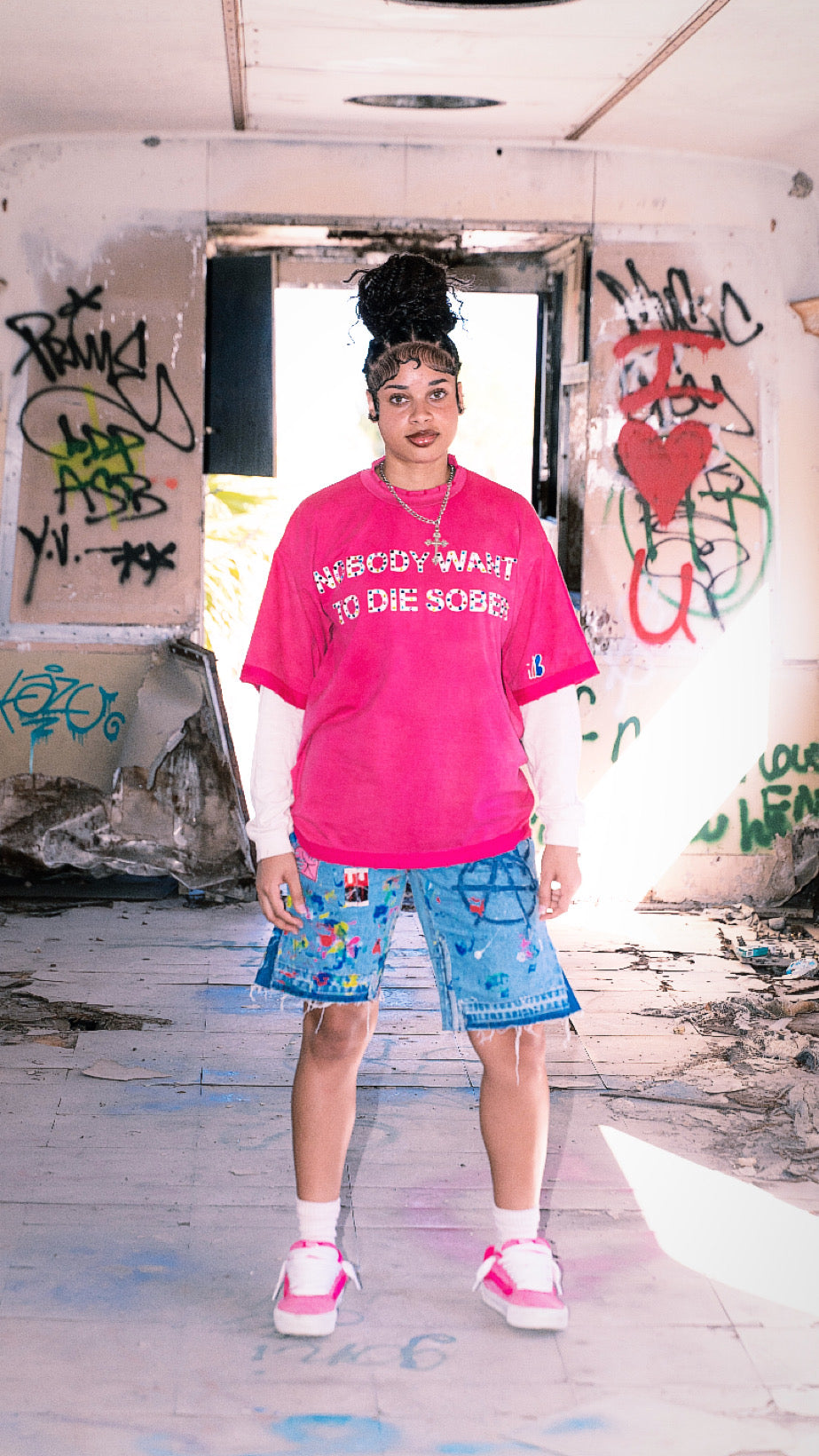 PINK STONED *DIESOBER* TSHIRT