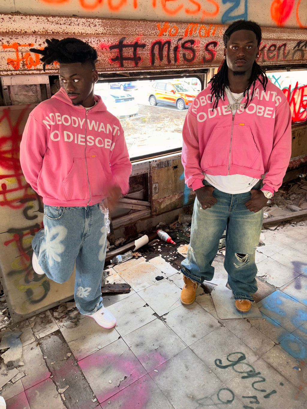 PINK “DIE SOBER” ZIPUP HOODIE