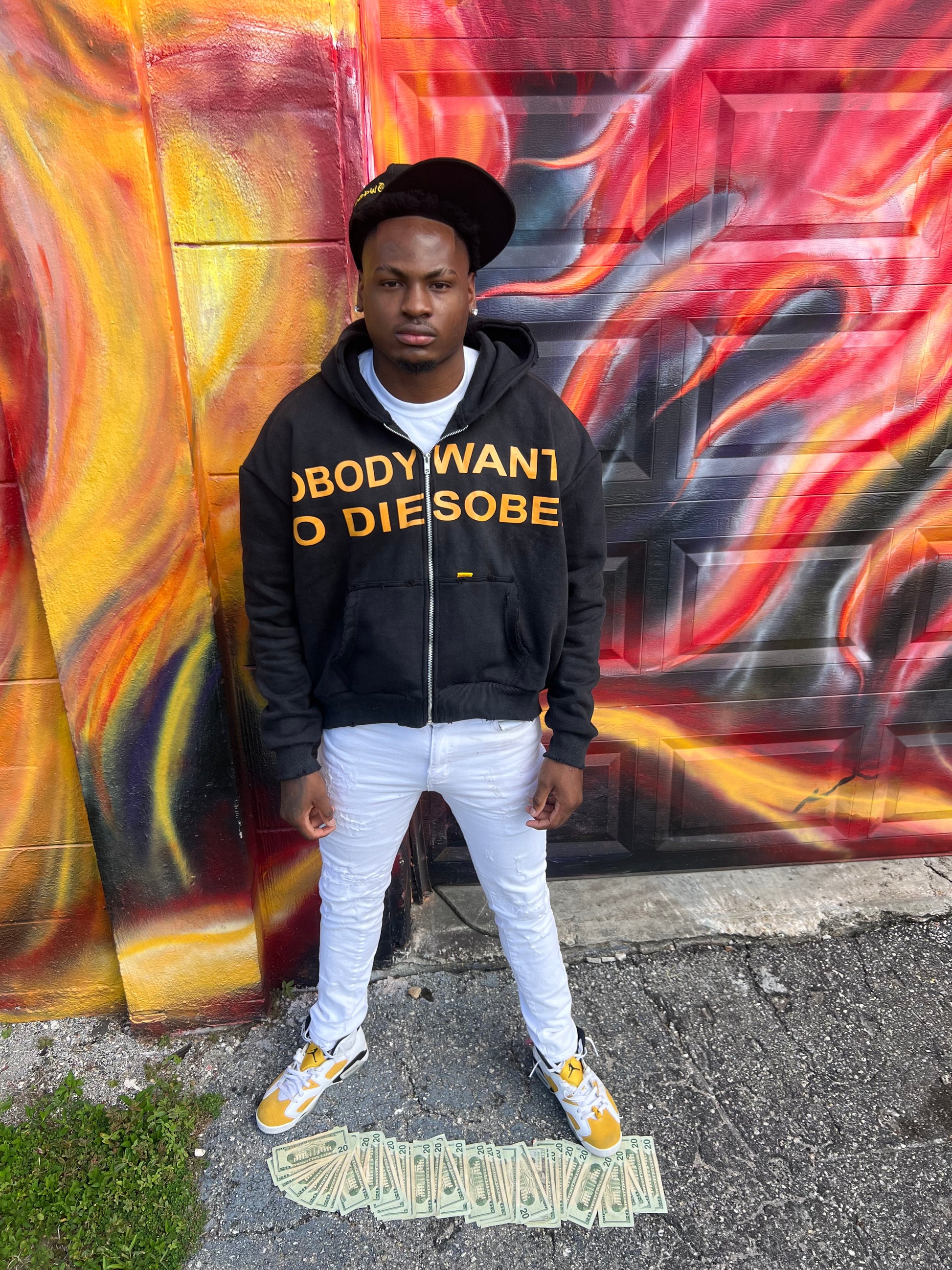 BLACK “DIE SOBER” ZIPUP HOODIE