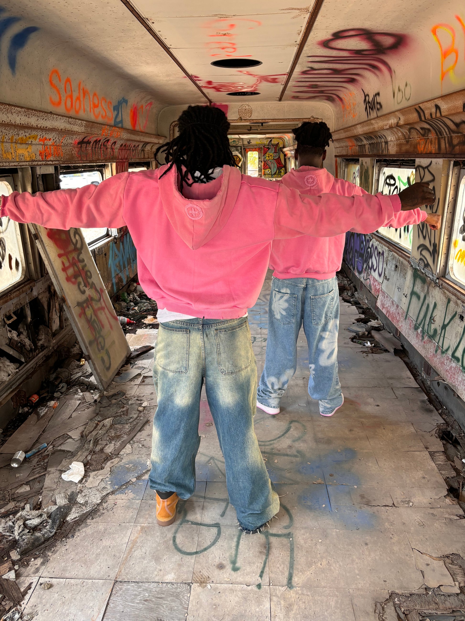 PINK “DIE SOBER” ZIPUP HOODIE