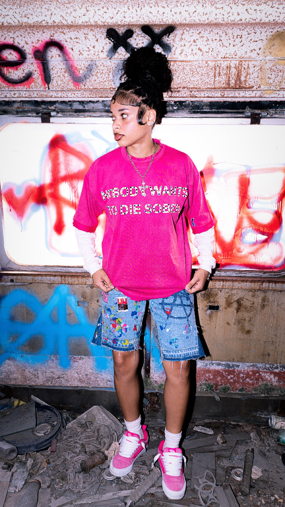 PINK STONED *DIESOBER* TSHIRT